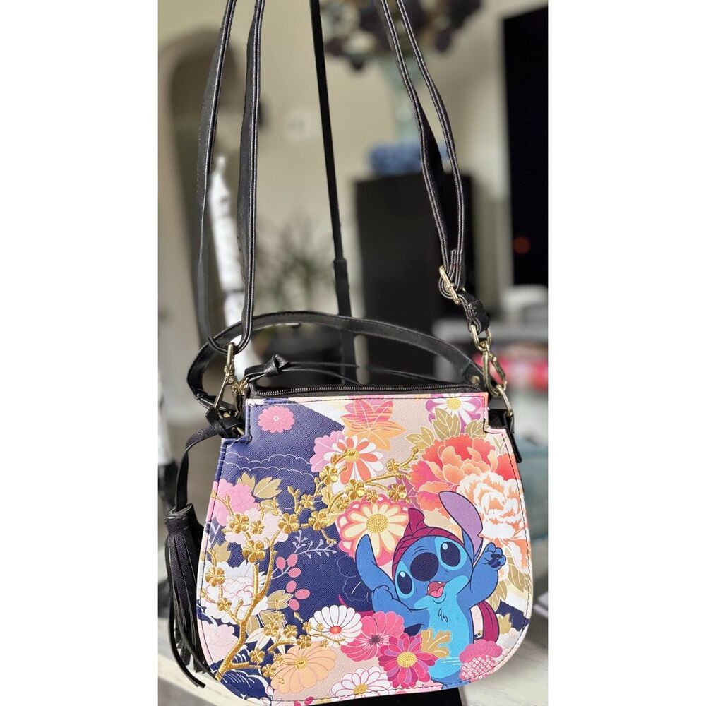 Disney Loungefly Lilo & Stitch OG Heart Logo Crossbody w/ Embroidered Accents